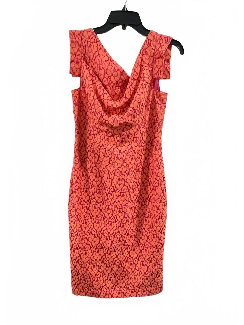 Black Halo Jackie O Orange Lace Sheath Dress Size 6 Cocktail Wedding Guest